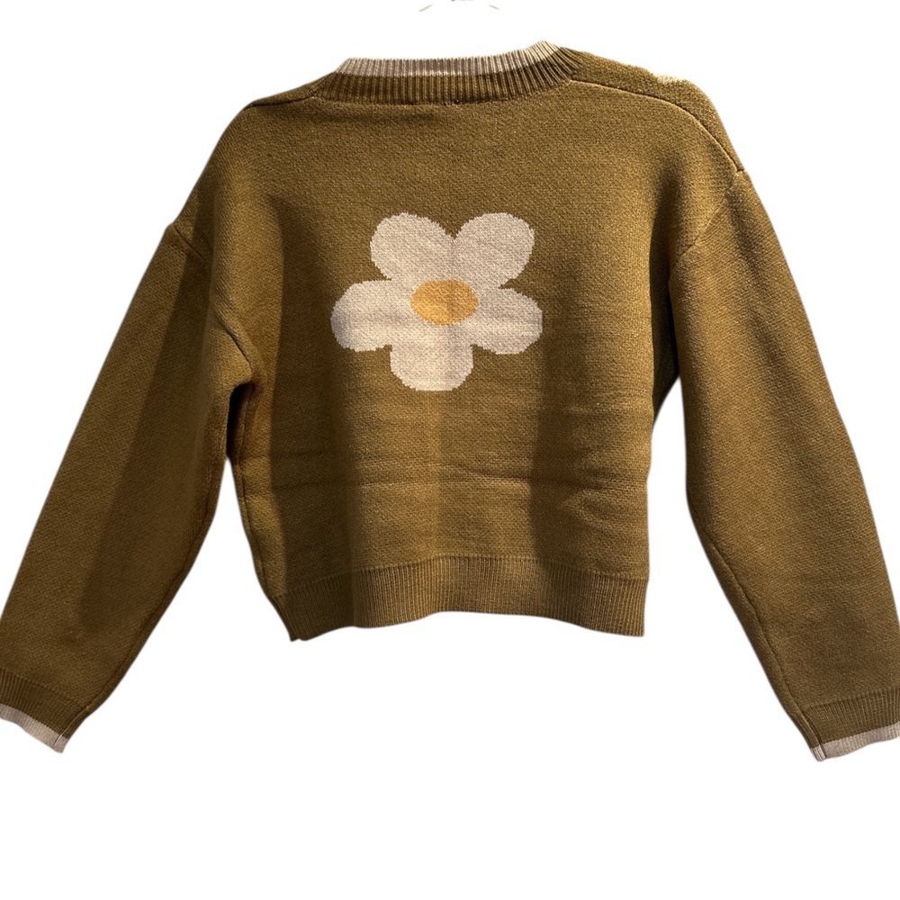 Hem & Thread NWT Flower V-Neck Cropped Cardigan - Picture 4 of 9
